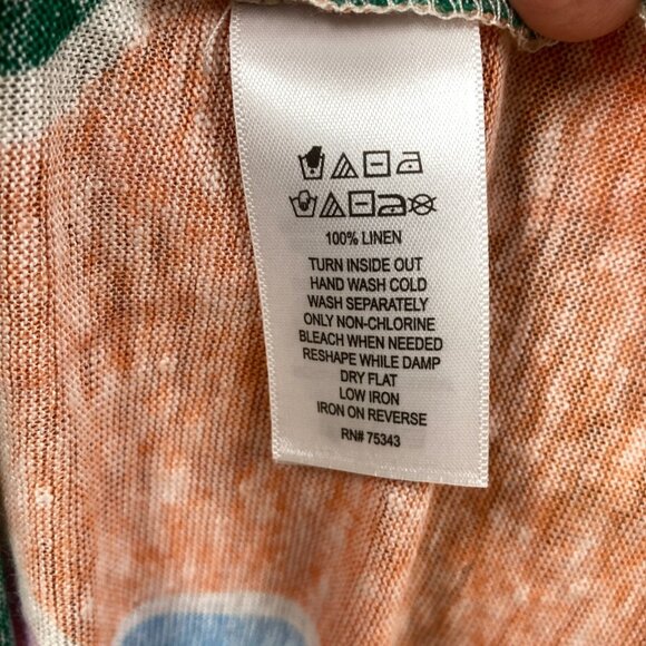 Christian Siriano Colorful Linen Top, Size 1X, Geometric Print‎ Top Multicolored - Picture 8 of 8